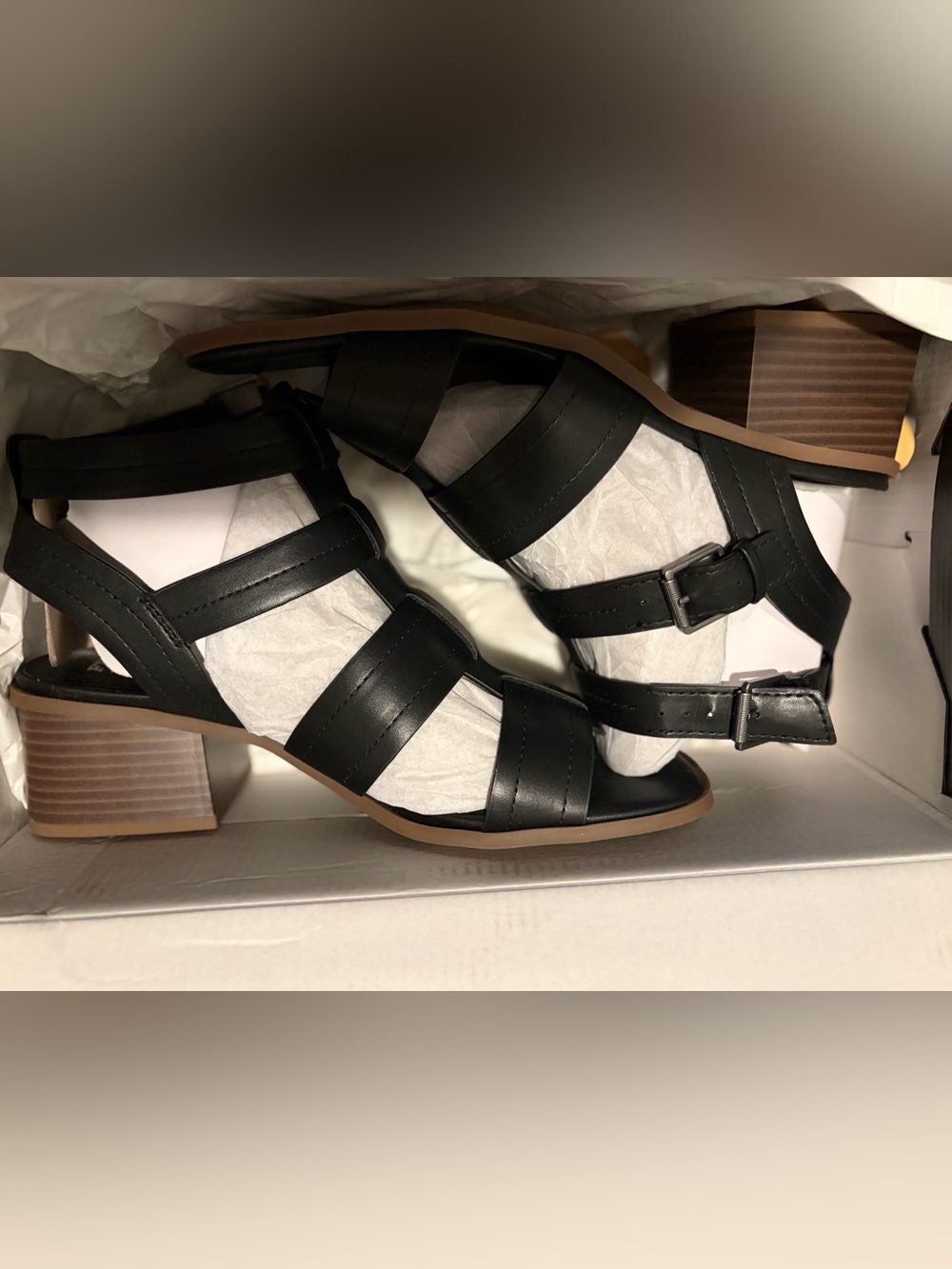 Frye Women's Black Strappy Block Heel Sandals